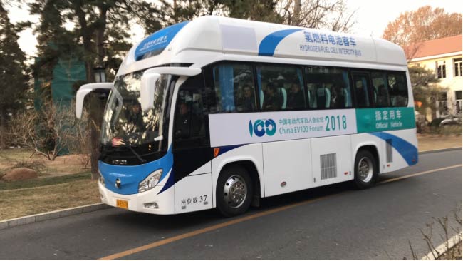 福田欧辉氢燃料电池客车为中国电动汽车百人会论坛(2018)提供全天候服务保障