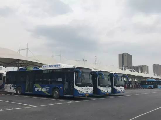 杭州公交集团拱康停车场保证对比亚迪纯电动客车一对一进行充电